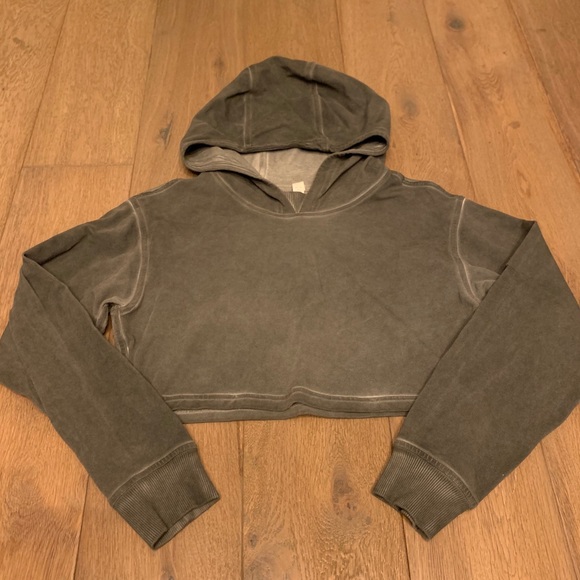 Sand Wash Algae Green All yours cropped hoodie size 4 - Picture 1 of 5